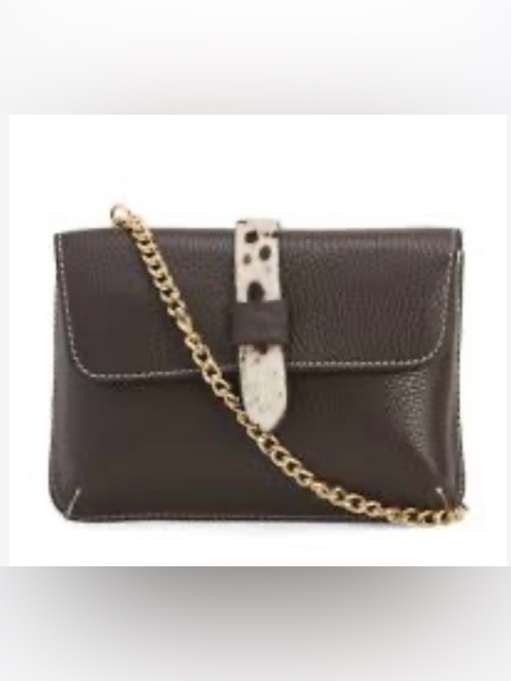 Women’s Leather Mini Crossbody Bag with Animal Print Accent